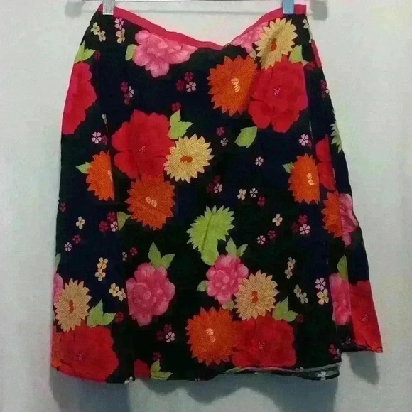 George size 10 100% cotton floral boho A line skirt midi lightweight y2k retro - Picture 4 of 5